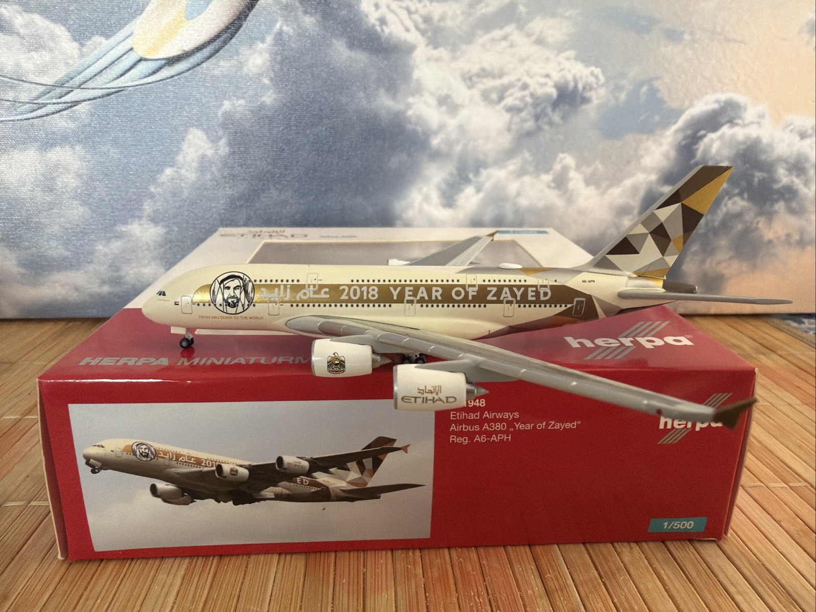 Herpa Wings Etihad "Zayed" A380-800 (NG) VERY RARE 1/500  Reg. A6-APH
