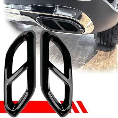 2x Auspuffblende Abdeckung Schwarz Für Mercedes GLC X254 2023+ GLC260 GLC300 AMG - Bild 1 von 4