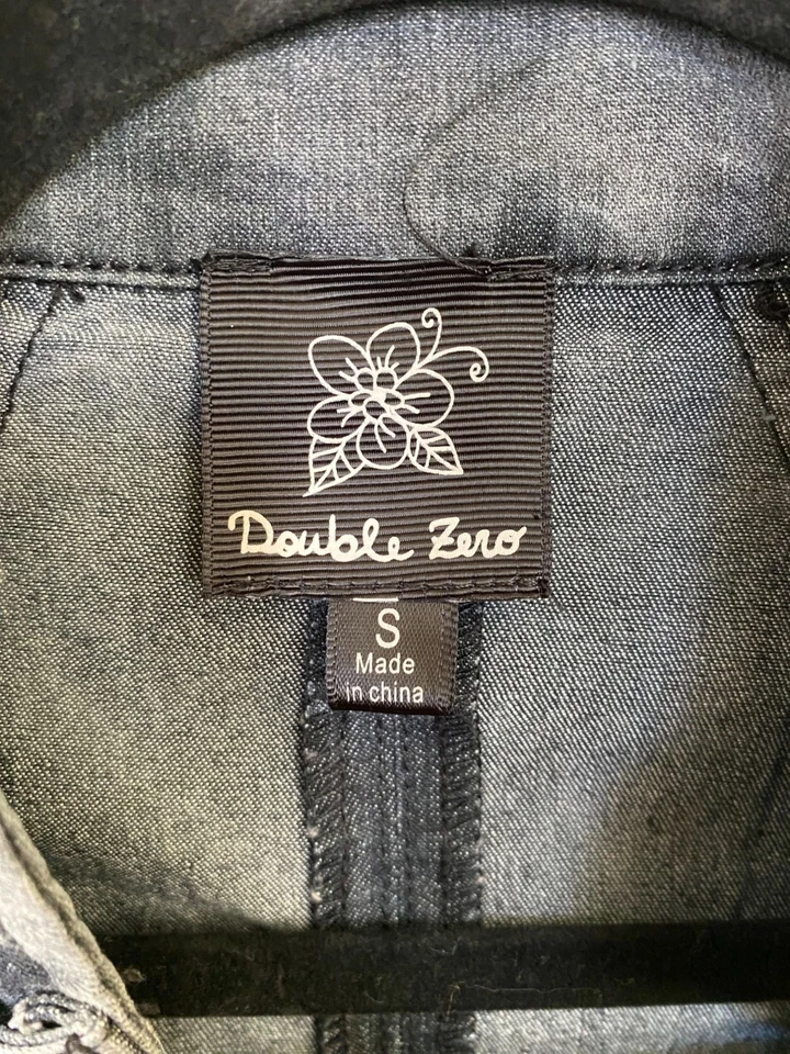 Chaqueta Denim Double Zero Mujer S Asimétrica Cremallera Tachonada Diseño Azul Moto Foto 4 de 4