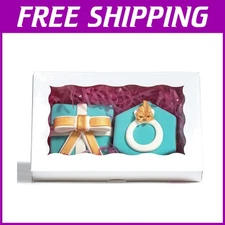 Elegant 7x4x1.5 Auto-Popup Pastry Boxes - 100 Count for Cookies & Macarons