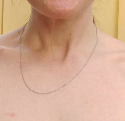 14k Weißgold Italien 18'' Halskette Panzerkette Collier kaum benutzt
