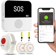 WiFi Caregiver Pager Call Button System for Seniors w/ App Alert