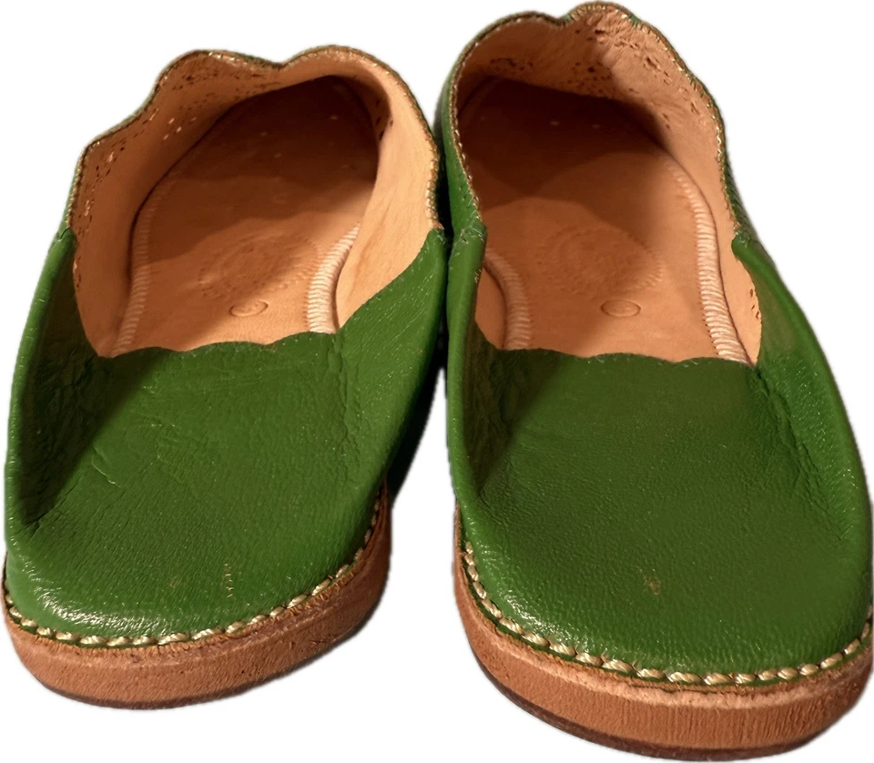 Zapatillas de cuero marroquíes de alta calidad La Gazelle El Aymani verde mula talla 9 EU40 Foto 4 de 4