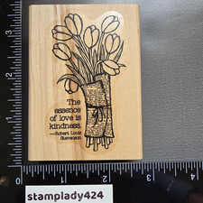 STAMPIN' UP LOVE IS KINDNESS - RETIRED WOOD-MOUNTED STAMP W/ CASE NEW