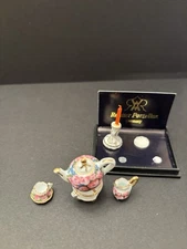 Dollhouse Miniature 1:12 Scale Porcelain Tea Set Handcrafted