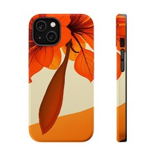 iPhone Burnt Orange And Sand Bloom Leaf Slim Everyday Designer Case � iPhone Cas