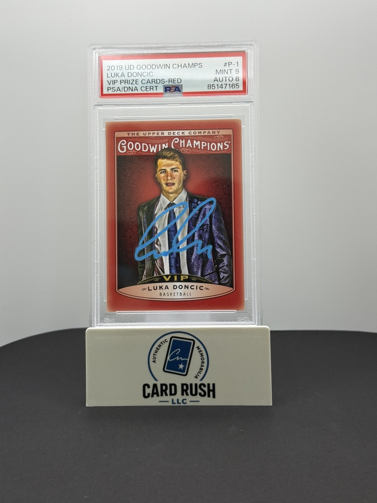 Luka Don i Dallas Mavericks LUKA DONCIC Rookie UD Goodwin VIP Rare Insert PSA Mint 9 ROY SSP 2019 IP Auto 