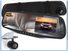 Pyle Dash Cam Front  Rear - HD 720p Dual Camera Car Video System, 4.5    Display
