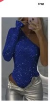 New Shiny Rhinestone In Blue Bodice