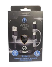 PowerXcel 2 In 1 USB A To Type C Micro Charge...