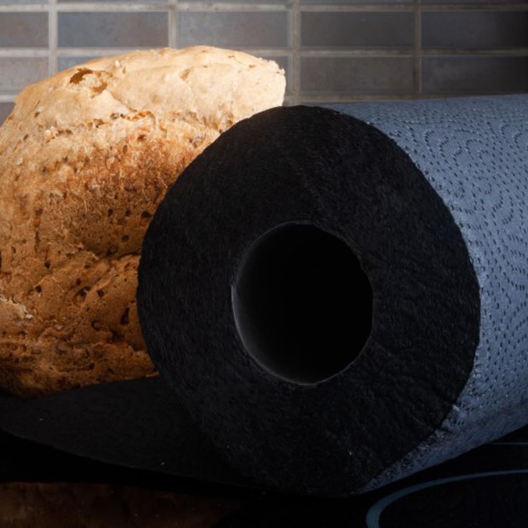 Renova Kitchen Paper Towels, Single Roll, Black, Absorbent  Durable