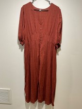 Old Navy Smocked Waist Empire Maxi Dress Full Button Size XL