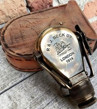 Antique Brass Nautical Monocular Vintage Nautical Spyglass With Leather Case