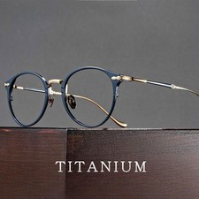 Ultralight Pure Titanium Eyeglass Frames Japanese Retro Oval Men Glasses M3112