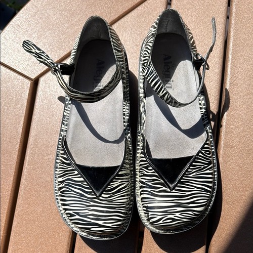 Alegria Black and White Flats Mary Jane Zebra Print EU 40 - Bild 2 von 6