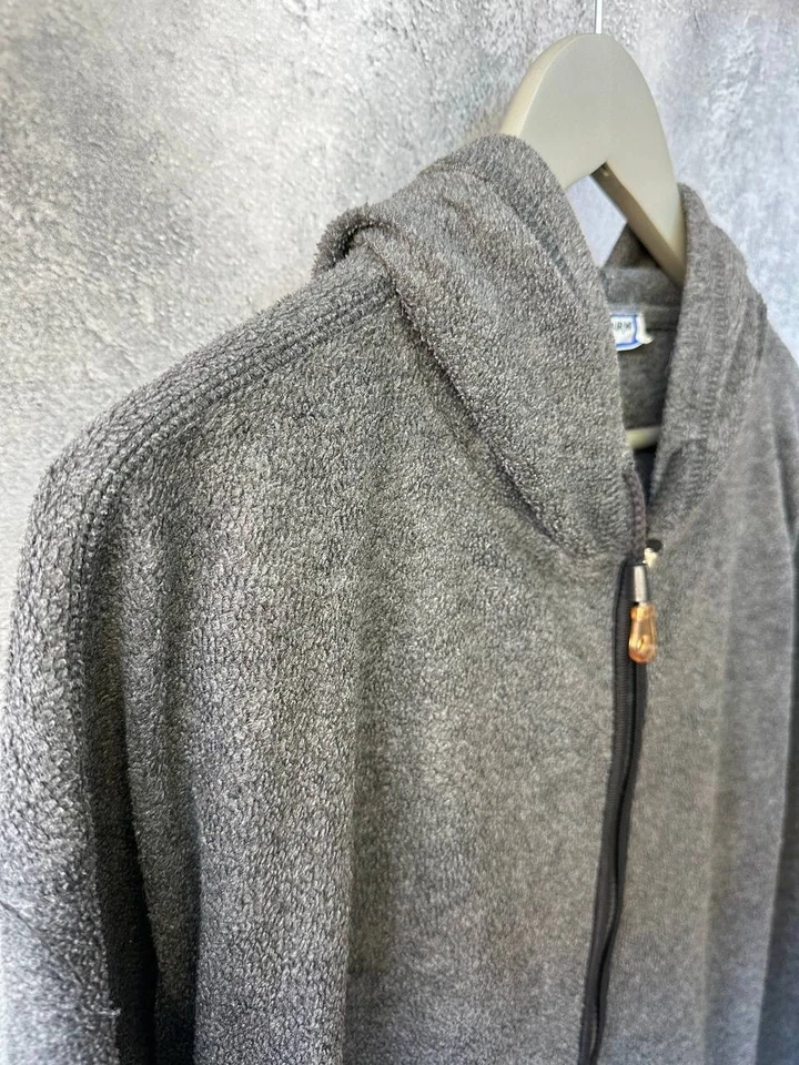 Sweat à capuche polaire Yves Saint Laurent zippé intégral gris vintage... - Photo 4/4