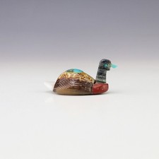 Native American Zuni Shell Duck Fetish By Darrin Boone