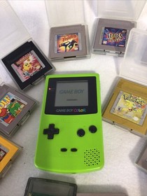 Nintendo Game Boy Color Kiwi Green w/Games Bundle