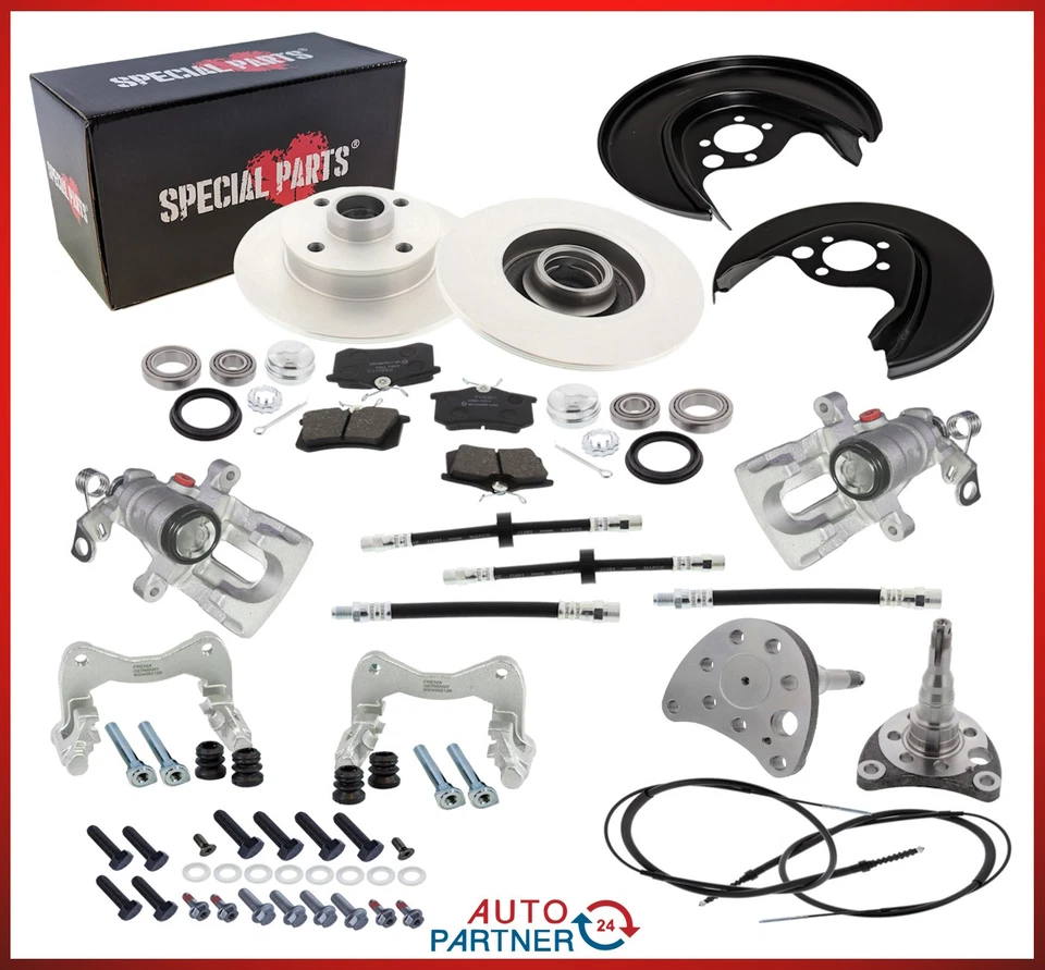 Bremsen Umbau Satz Hinten für VW Golf 1 2 3 Scheibenbremse 4x100 Bremsscheibe HA - Bild 1 von 4