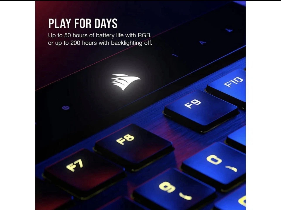 Corsair K100 AIR Wireless RGB Mechanical Gaming Keyboard - Ultra-Thin, Sub-1ms S - Image 4 of 4