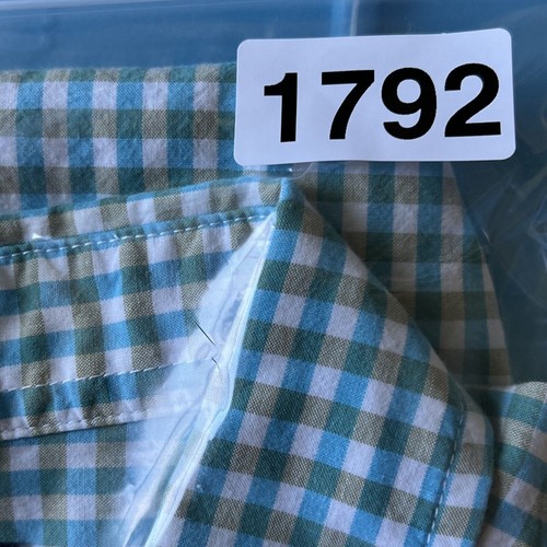 Structure Shirt Mens Extra Large Blue Green Gingham Check Button Front Short Slv - Picture 11 of 11