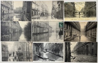 Petit lot: 18 x CPA janvier 1910. INONDATIONS À PARIS: AUX PASSERELLES!