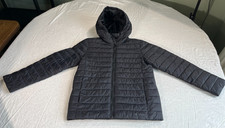 Lands End Kids Black Puffer Jacket Hooded Winter Coat Size 8 Insulated Primaloft