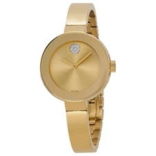 Movado Bold Champagne Dial Yellow Gold PVD Ladies Watch 3600201
