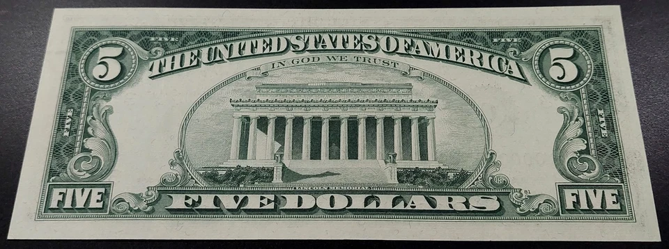 1969 $5 FRN w/LOW & fancy serial # C00000800A! Seven 0's! CU! Fr# 1969 C. - Image 3 of 4