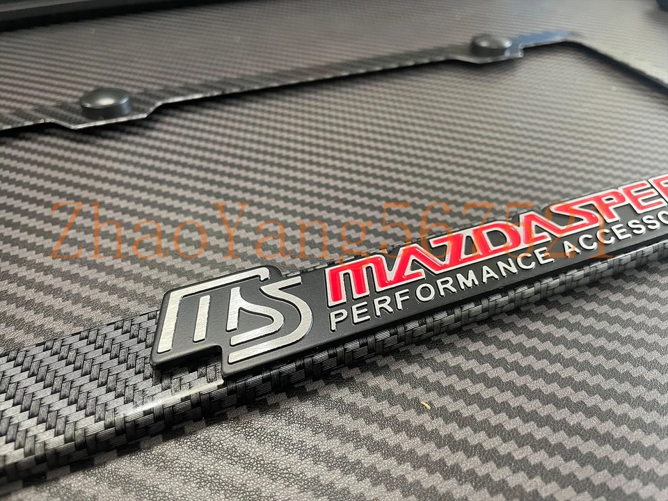 1x Marco de matrícula Mazda SPEED 3D emblema (metales estilo fibra de carbono) Foto 2 de 3