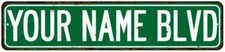 Your Name Blvd. Personalized Green Street Sign Avenue Custom 4x18 104180001003