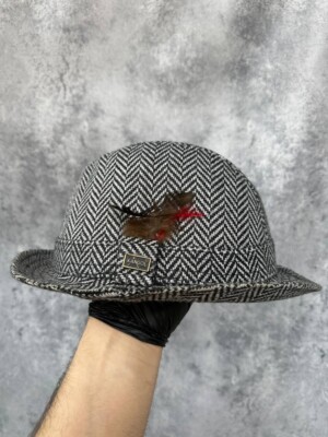 KANGOL Hunting Tweed Gray Hat - Made in Great Britain - Vintage