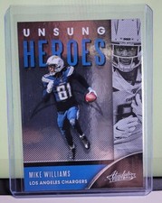 Mike Williams Unsung Heroes 2020 Panini Absolute Football NFL Card No. UH-MW