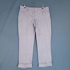 New York  Company Women's Casual Pants Cuff Ankles Straight Gray Size 12