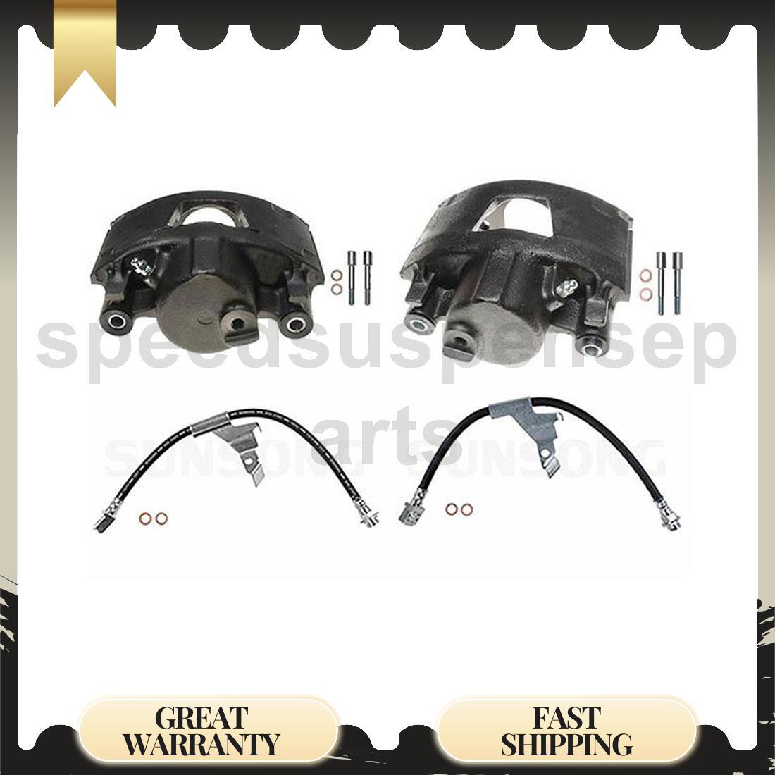 Front Brake Caliper & Hose Set 4pcs for 1991 Pontiac Bonneville