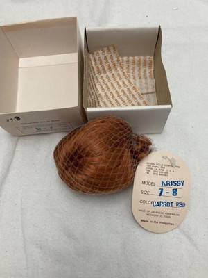 Vintage NOS Global Dolls Wig Modacrylic Fiber '' Krissy '' Size 7-8 Carrot Red NIB