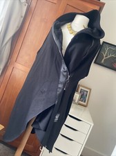 Kit & Kaboodal Italian Sleeveless Hooded Cape Bondage Black Asymmetric Open Size