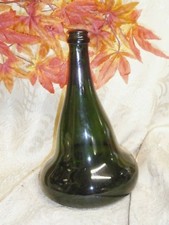 BOTTIGLIA ARTISTICA VETRO VERDE SOFFIATO altezza cm 25 