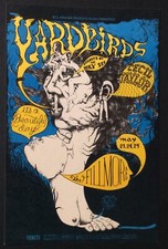 NEAR MINT ORIGINAL 1968 YARDBIRDS Bill Graham Fillmore BG 121-HB HANDBILL