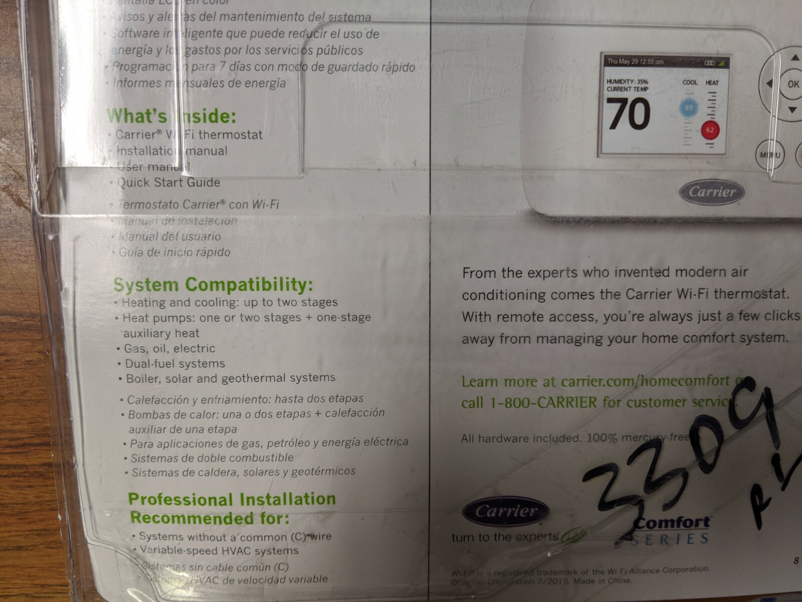 Carrier Comfort Series Tc Whs01 7 Day Programmable Wi Fi