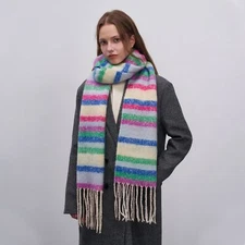 Women Warm Thick Long Scarf Comfort Soft Elegant Fashion Shawl for Cold Weather