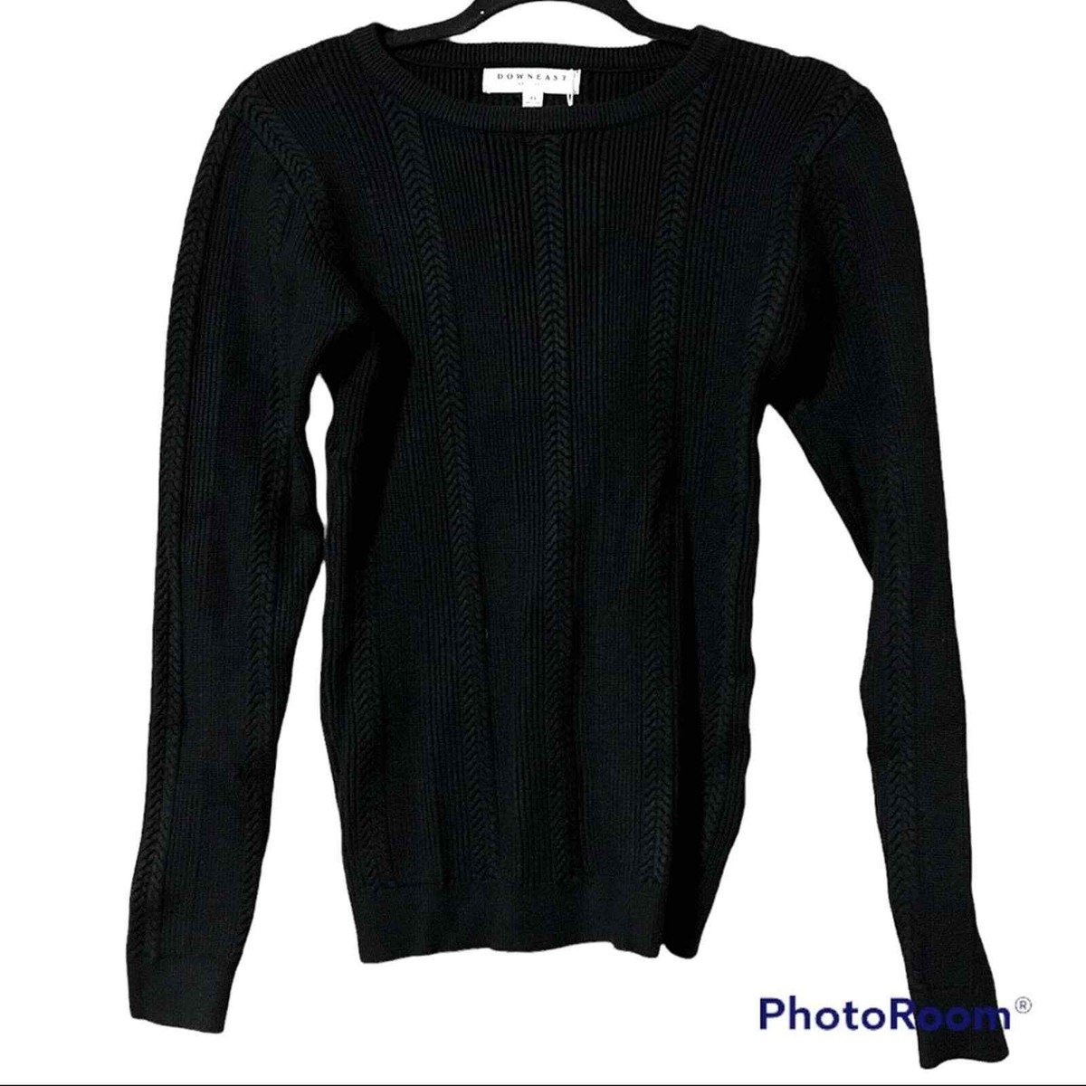 その他 y*** Downeast x-small womens ribbed herring knit sweater black long