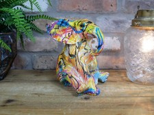 Graffiti Elephant Home Decor Modern Art Sculpture Gift Idea Urban Shelf Decor