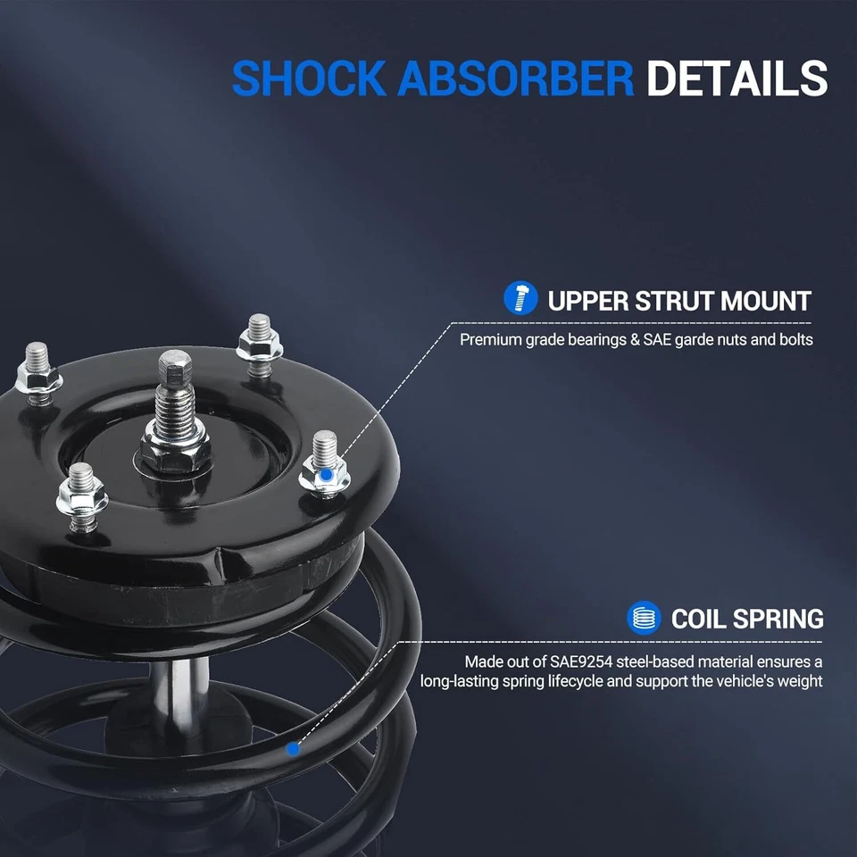 Puntales completos delanteros 2 piezas con resorte helicoidal para Ford Mustang 2005-2010 4,0 L y 4,6 L Foto 4 de 4