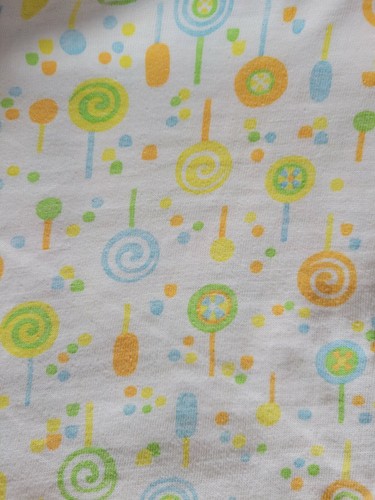 Vtg Carters Baby Blanket Lollipops & Popsicles Yellow Trim Print Rare Print 70s - Picture 5 of 7