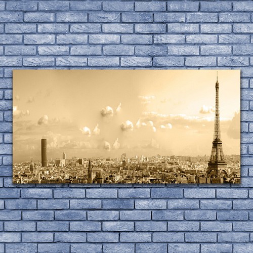 Impression sur verre acrylique Image tableau 125x50 Paysage Lac Ville