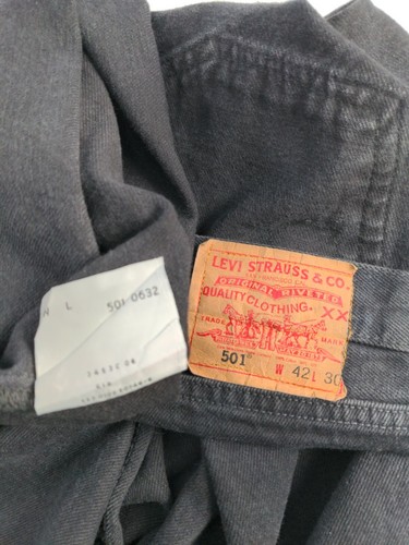 Vingage Levi's 501 Black Jeans Size 42x30 Dark Made in USA 501-0632 - Picture 11 of 11