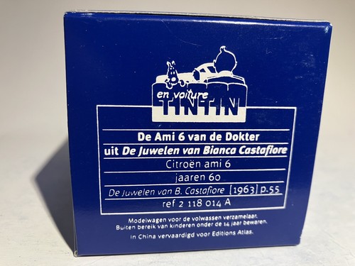 ATLAS TINTIN CAR #14 Doctor's Citroen Ami 6 1/43 Model Voiture - Picture 4 of 5