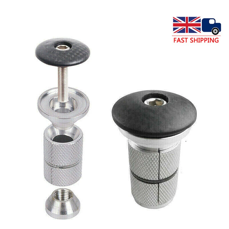 Bicycle Headset Stem Expander Plug/Compressor+Carbon Top For 1-1/8“ Fork eBay