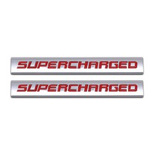 2x Chrome Red Coated Supercharged Metal Sticker Car Logo Rear Trunk Auto Emblem 2x Chrome Red Coated Supercharged Metal Sticker Car Logo Rear Trunk Auto Emblem